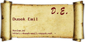 Dusek Emil névjegykártya