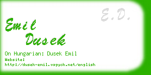 emil dusek business card